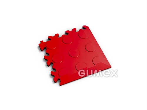 Anlaufecke Fortelock 2046, 7mm, 140x140mm, 92°ShA, Dessin flache Noppen, hellrot, 